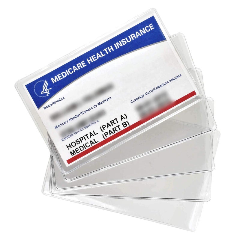 uGems Medicare Card Protectors 5 Pack - 12 Mil Total Thickness  Made in USA  Offset Lip for Easy Use  Wallet-Fit Medical & Social Security Card Holders (Clear) - Image 2